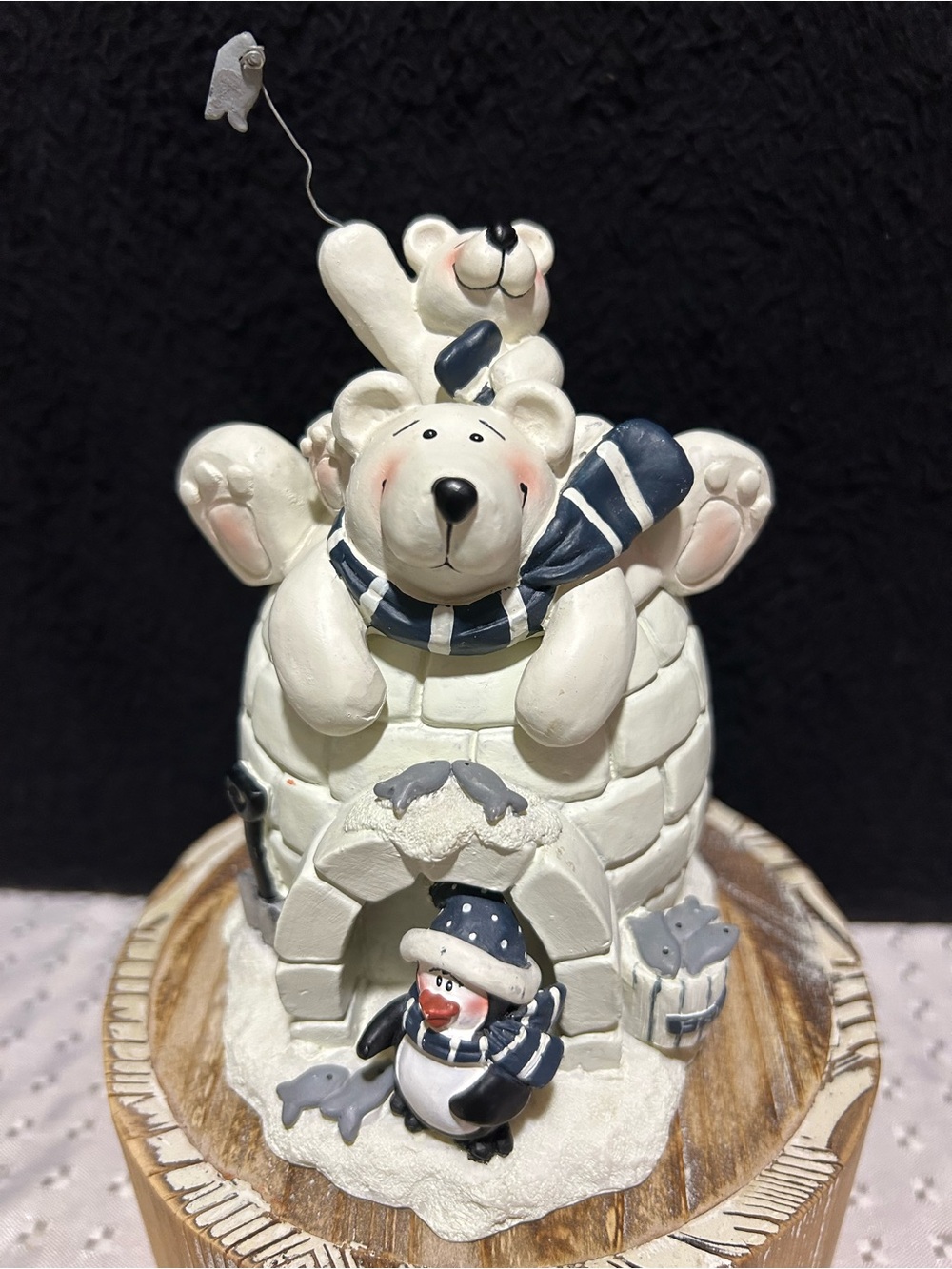 Polar Bear Baby Penguin Igloo Fish Candle Holder Votive Trinket Box Crazy Mt.